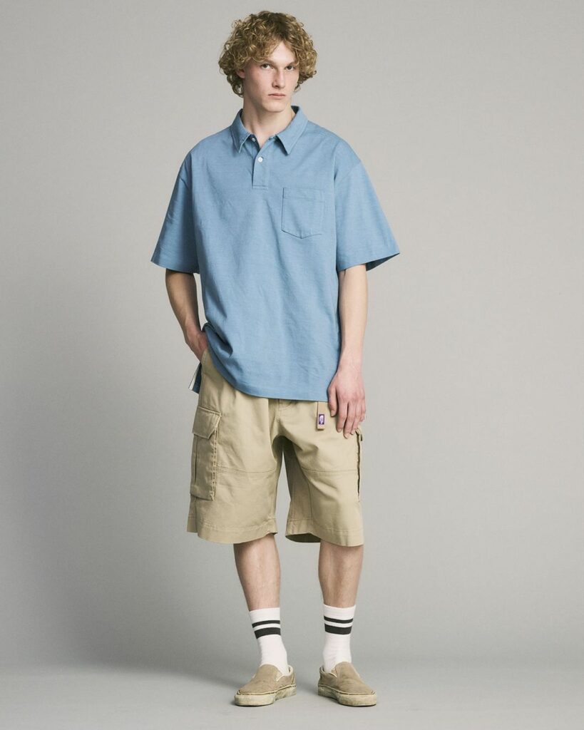 Boy wearing Polo shirts with cargo shorts