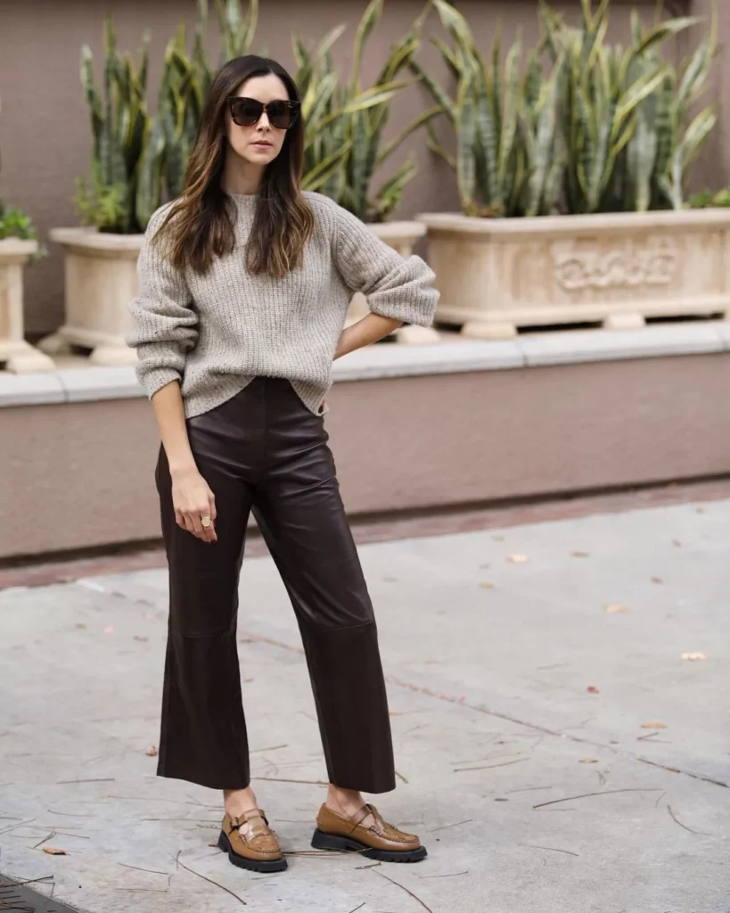 wide leg pants with Sweater